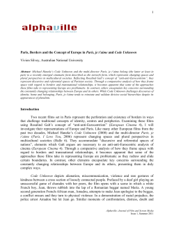 Paris, Borders and the Concept of Europe in Paris, je t