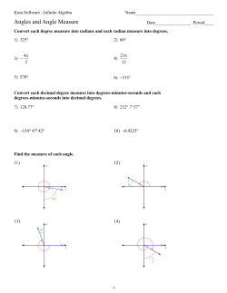Angles and Angle Measure