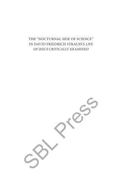 IN DAVID FRIEDRICH STRAUSS`S Life of Jesus CritiCaLLy examined