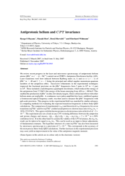 Antiprotonic helium and CPT invariance
