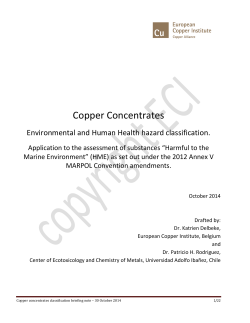 Copper Concentrates - European Copper Institute