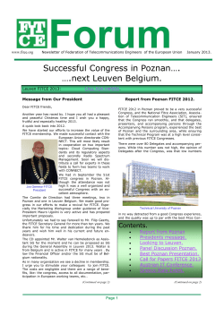 Successful Congress in Poznan&hellip;. &hellip;.next Leuven Belgium.
