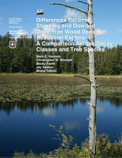 Differences between standing and downed dead tree wood density