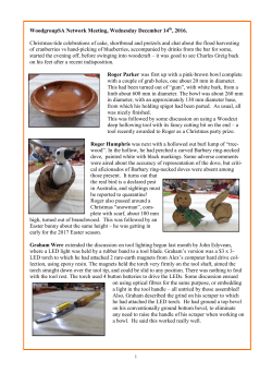 WoodgroupSA Network Meeting, Wednesday December 14th, 2016