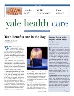 Tea`s benefits are in the bag - Yale Health