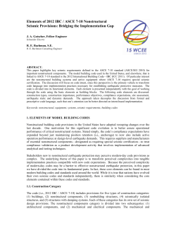 Elements of 2012 IBC / ASCE 7-10 Nonstructural Seismic Provisions