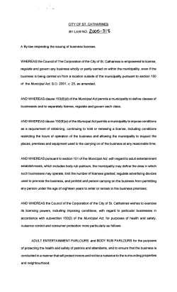 A By-law respecting the issuing of business licenses. WHEREAS the