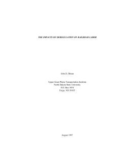 The Impacts of Deregulation on Railroad Labor - Mountain