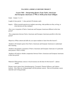 Native American and European Viewpoints