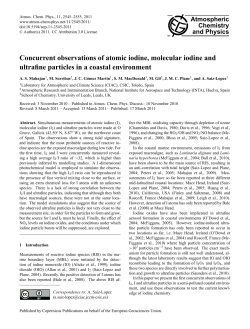 Concurrent observations of atomic iodine, molecular iodine and