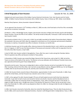 A Brief Biography of Sam Houston