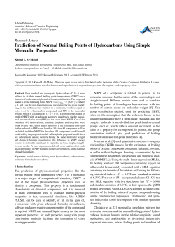Prediction of Normal Boiling Points of Hydrocarbons Using Simple