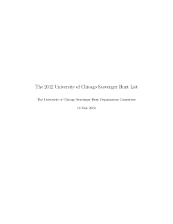 The 2012 University of Chicago Scavenger Hunt List