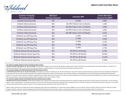 Iddeal Credit Card Rate Sheet