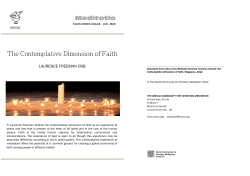 The Contemplative Dimension of Faith