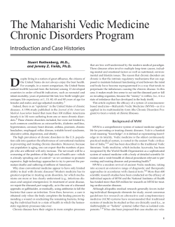 The Maharishi Vedic Medicine Chronic Disorders Program