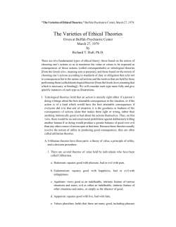 The Varieties of Ethical Theories