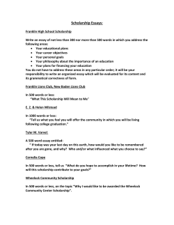 Scholarship Essays - Franklin High School