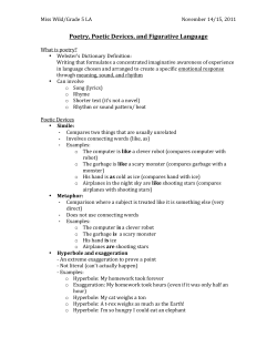 Poetry, Poetic Devices, and Figurative Language