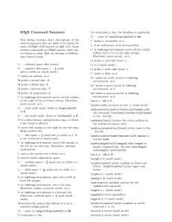 LATEX Command Summary