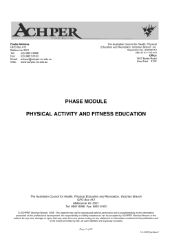 PHASE MODULE PHYSICAL ACTIVITY AND FITNESS EDUCATION