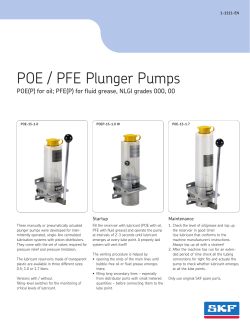 POE / PFE Plunger Pumps