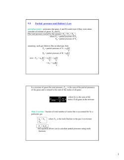 9.5 Partial pressure and Dalton s Law n V RT