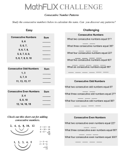 Consecutive Number Patterns