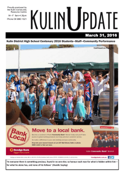 March 31, 2016 - Shire of Kulin