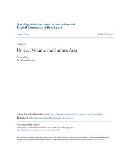 Unit on Volume and Surface Area
