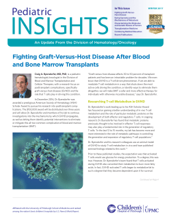 Pediatric Insights Hematology-Oncology Winter 2017