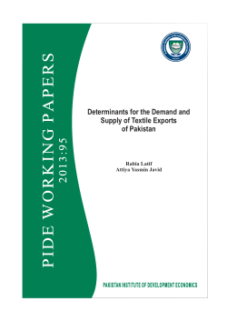 Determinants for the Demand and Supply of Textile Exports of