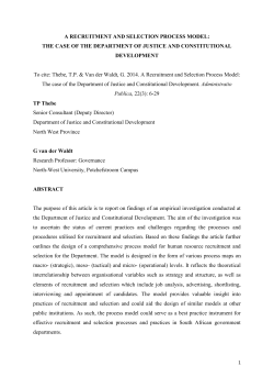 A RECRUITMENT AND SELECTION PROCESS MODEL: THE