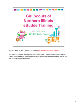2017 eBudde Online Training notes
