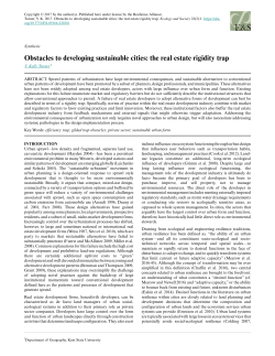 Obstacles to developing sustainable cities: the real estate rigidity trap