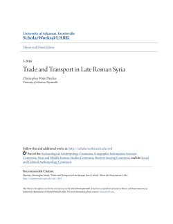 Trade and Transport in Late Roman Syria