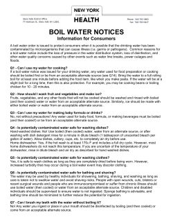 FAQ about Boil Water Emergencies
