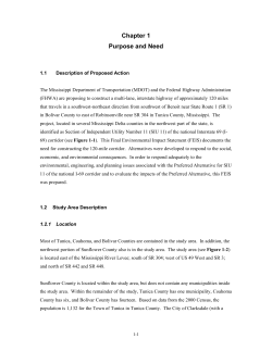Chapter 1 Purpose and Need - Mississippi Department of