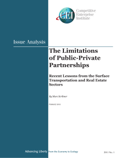 The Limitations of Public-Private Partnerships