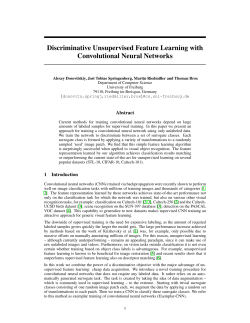 Discriminative Unsupervised Feature Learning with Convolutional