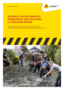 informal volunteerism in emergencies and disasters