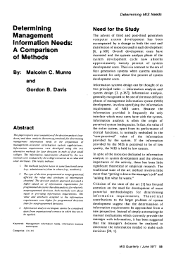 Determining Management Information Needs: A Comparison of