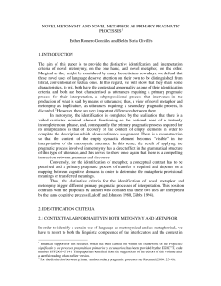 NOVEL METONYMY AND NOVEL METAPHOR AS PRIMARY