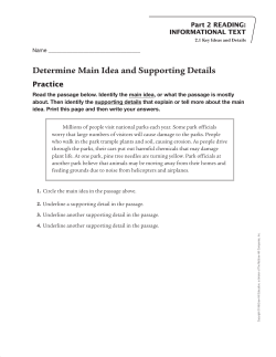 Determine Main Idea and Supporting Details Practice