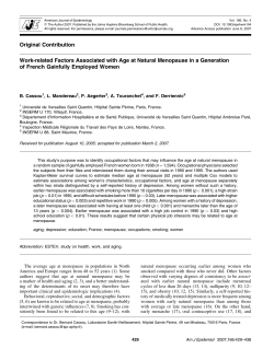 Work-related Factors Associated with Age at Natural Menopause in