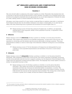 ap&reg; english language and composition 2008 scoring