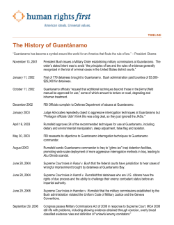 The History of Guant&aacute;namo