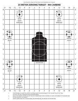 25 METER ZEROING TARGET - M4 CARBINE