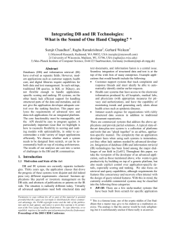 Integrating DB and IR Technologies: What is the Sound of