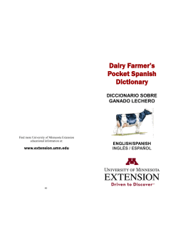 Dairy Farmer`s Pocket Spanish Dictionary